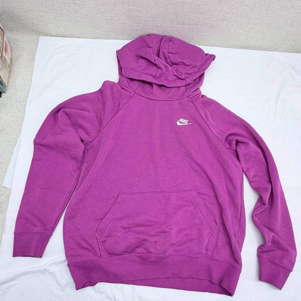 Nike Sportswear Essential Womens Fleece Hoodie Magenta Purple BV4116-564 Size S